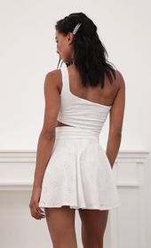 Picture thumb Amara Eyelet Shoulder A-line Dress in White. Source: https://media.lucyinthesky.com/data/Jun20_2/170xAUTO/781A9114.JPG