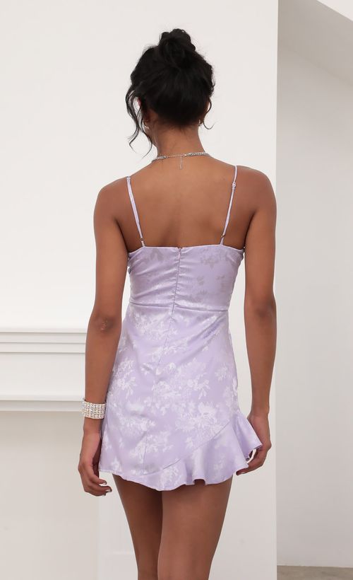 Picture Kayden A-line Frill Dress in Lilac Floral. Source: https://media.lucyinthesky.com/data/Jun20_2/500xAUTO/781A2273.JPG