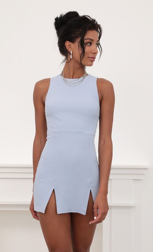 Picture Violette Open Back Tank Dress in Blue. Source: https://media.lucyinthesky.com/data/Jun20_2/500xAUTO/781A8277.JPG