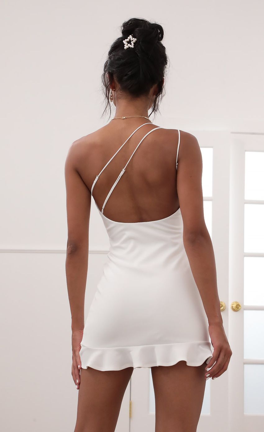 Picture Embry Shoulder Ruffle Dress in White. Source: https://media.lucyinthesky.com/data/Jun20_2/850xAUTO/781A6086.JPG