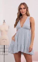 Picture Anastasia Plunge V-Neck Dress in Sky Blue. Source: https://media.lucyinthesky.com/data/Jun21_1/150xAUTO/1V9A0433.JPG