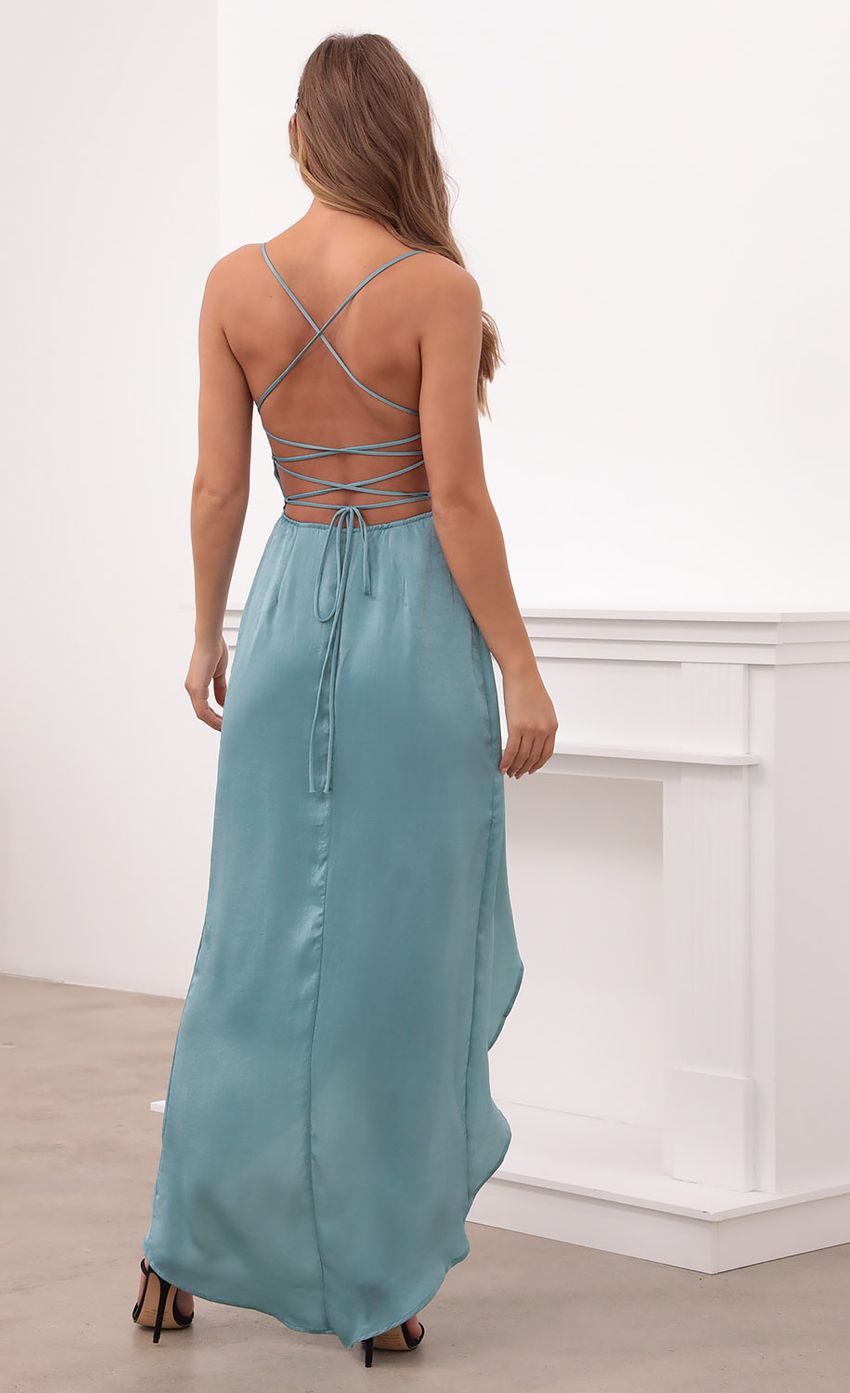 Picture Ciara Satin Luxe Maxi in Sage Green. Source: https://media.lucyinthesky.com/data/Jun21_1/850xAUTO/1V9A2955.JPG