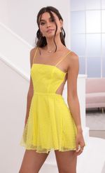 Picture Alaia Floral  A-Line Dress in Yellow. Source: https://media.lucyinthesky.com/data/Jun21_2/150xAUTO/1V9A1966.JPG