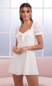 Picture thumb Justina Puff Sleeve Dress in White. Source: https://media.lucyinthesky.com/data/Jun21_2/170xAUTO/1V9A3708.JPG