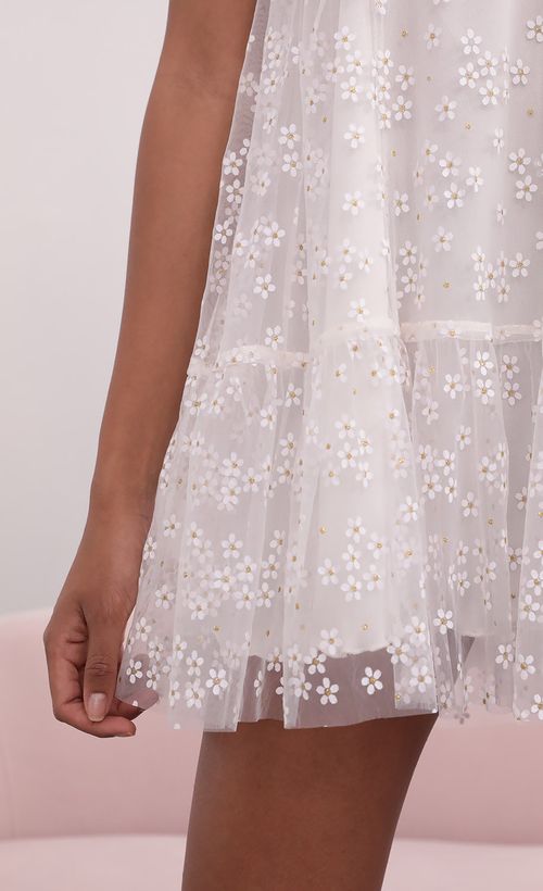 Picture Myla Daisy Mini Frock Dress in White. Source: https://media.lucyinthesky.com/data/Jun21_2/500xAUTO/1V9A0516.JPG
