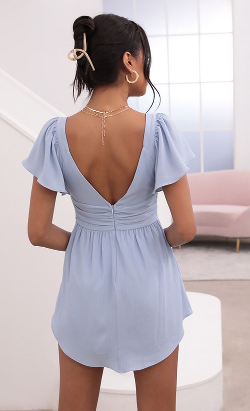 Picture Alexia Flutter Sleeved Dress in Baby Blue. Source: https://media.lucyinthesky.com/data/Jun21_2/500xAUTO/1V9A2018.JPG
