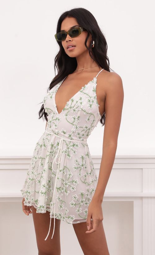 Picture Vivia Embroidered Floral Dress in White. Source: https://media.lucyinthesky.com/data/Jun21_2/500xAUTO/1V9A28671.JPG