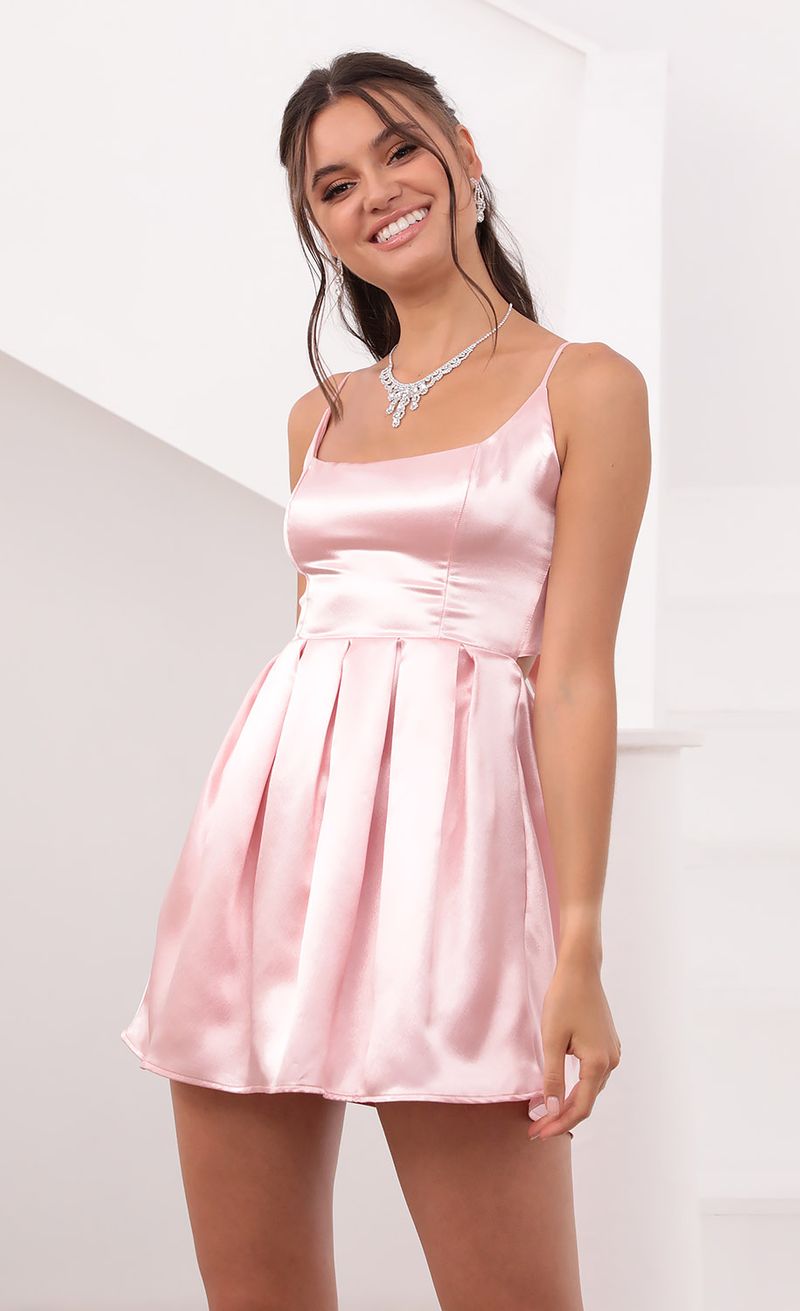 Picture Angeli Pleated Dress in Pink. Source: https://media.lucyinthesky.com/data/Jun21_2/800xAUTO/1V9A3570.JPG