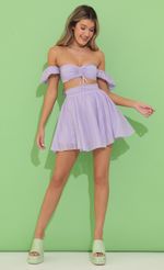 Picture Solay Plaid Chiffon Baby Doll Two Piece Skirt Set in Purple. Source: https://media.lucyinthesky.com/data/Jun22_1/150xAUTO/1V9A7552.JPG