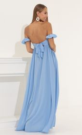 Picture thumb Felicity Crepe Off The Shoulder Maxi in Blue. Source: https://media.lucyinthesky.com/data/Jun22_1/170xAUTO/1V9A3381.JPG