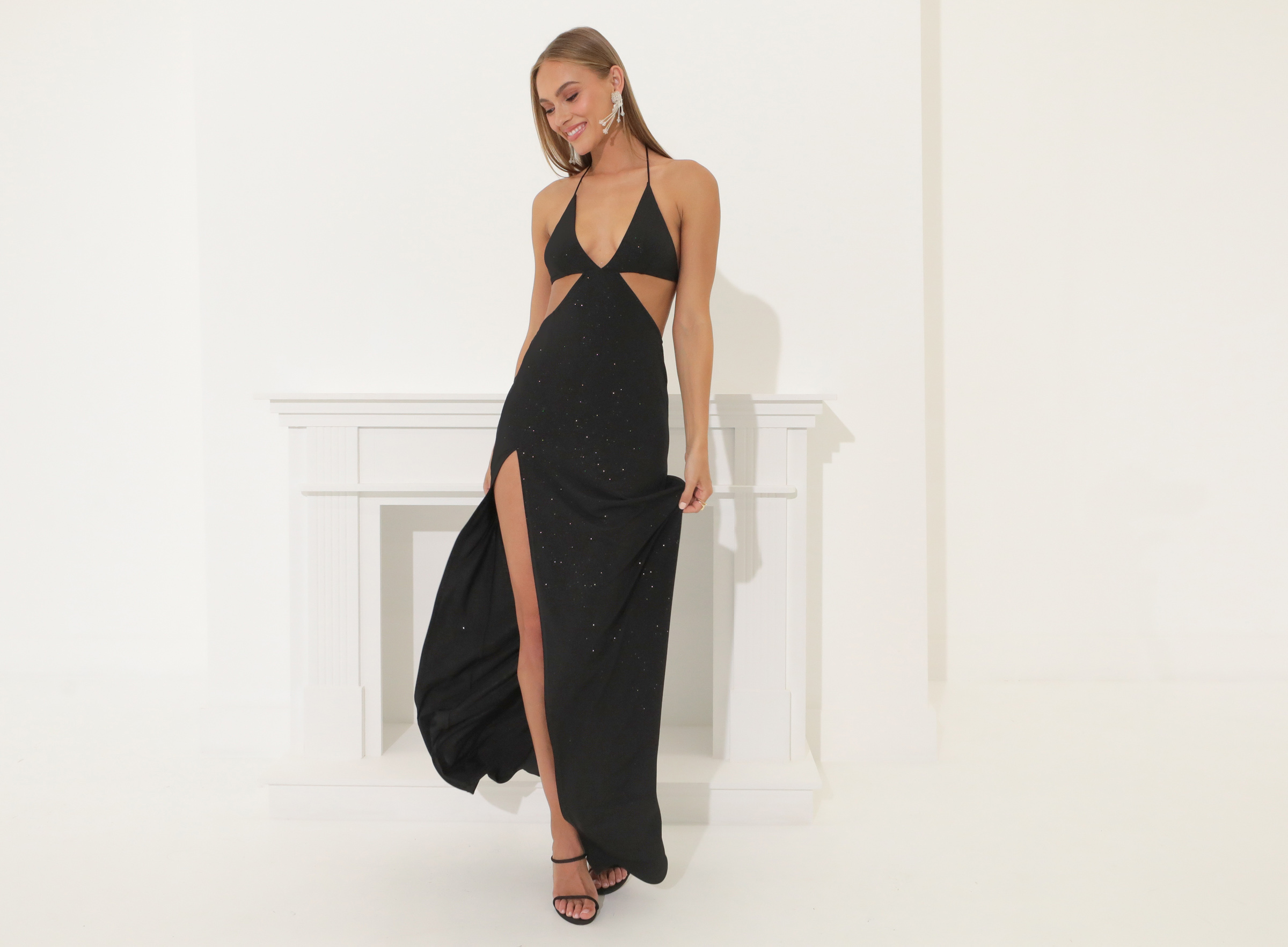 Tana Bikini Cutout Maxi Dress in Black