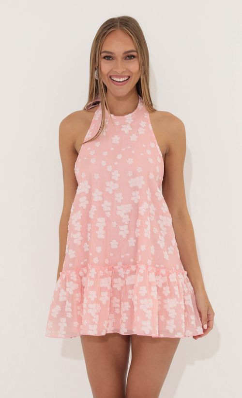 Picture Tamera Floral Halter Neck Dress in Pink. Source: https://media.lucyinthesky.com/data/Jun22_1/500xAUTO/1V9A0968.JPG