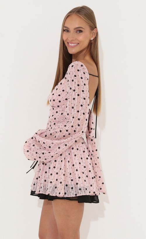 Picture Deborah Chiffon Fit and Flare Dress in Pink. Source: https://media.lucyinthesky.com/data/Jun22_1/500xAUTO/1V9A3501.JPG