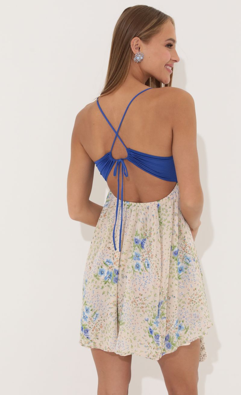 Picture Shelly Floral Chiffon Baby Doll Dress in Blue. Source: https://media.lucyinthesky.com/data/Jun22_1/800xAUTO/1V9A7764.JPG