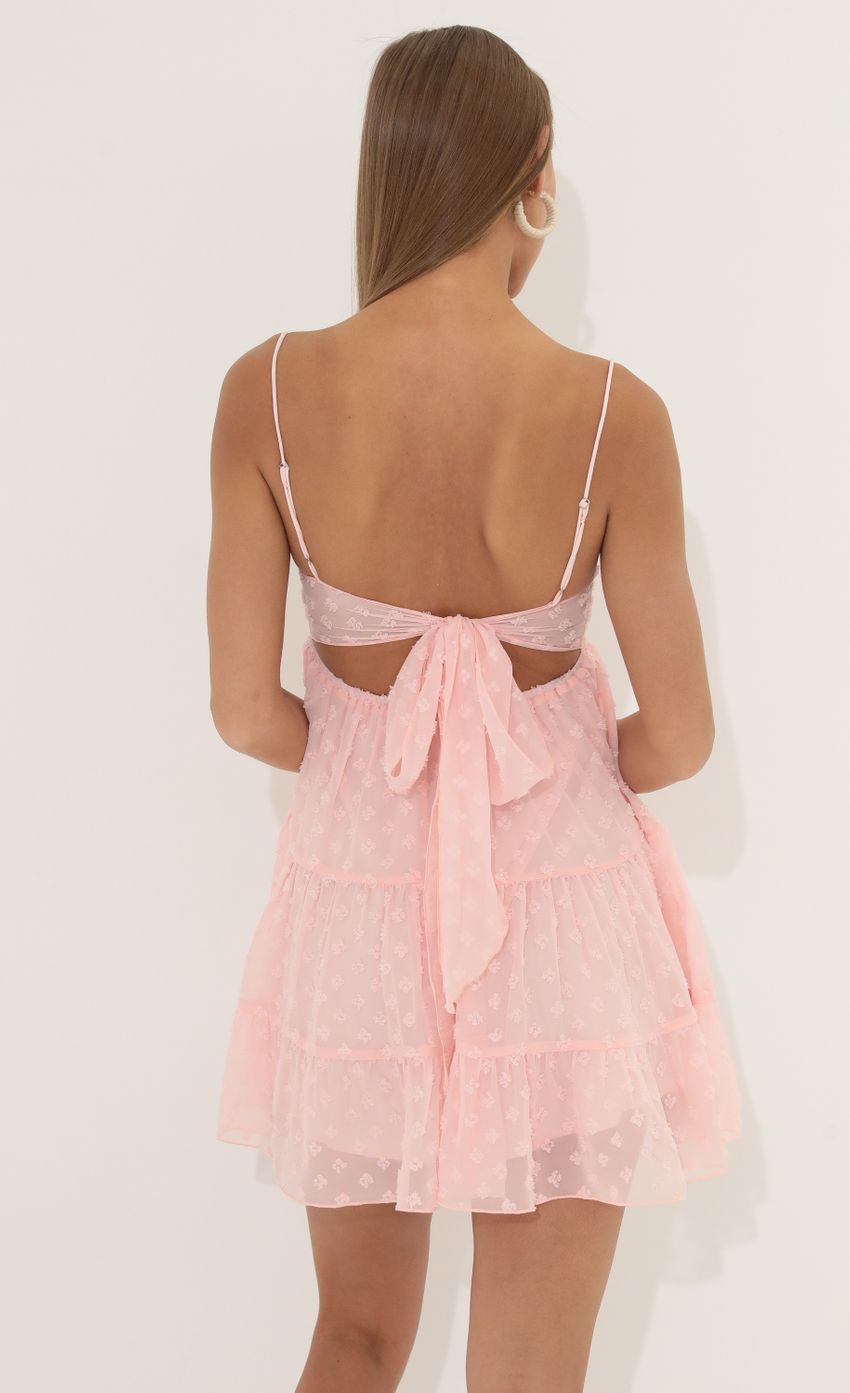 Picture Cindy Chiffon Clover Dress in Pink. Source: https://media.lucyinthesky.com/data/Jun22_1/850xAUTO/1V9A5369.JPG