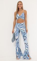 Picture Oaklynn Swirl Two Piece Pant Set in Blue. Source: https://media.lucyinthesky.com/data/Jun22_2/150xAUTO/1V9A1132.JPG