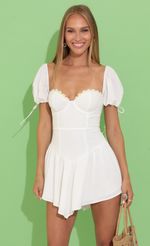 Picture Sunny Fit and Flare Dress in White. Source: https://media.lucyinthesky.com/data/Jun22_2/150xAUTO/1V9A3159.JPG