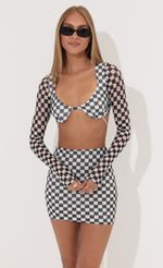 Picture Jayda Checkered Mesh Two Piece Skirt Set. Source: https://media.lucyinthesky.com/data/Jun22_2/150xAUTO/1V9A5668.JPG