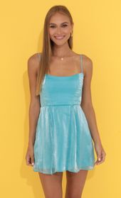 Picture thumb Lana Shiny Crinkle A-line Dress in Teal. Source: https://media.lucyinthesky.com/data/Jun22_2/170xAUTO/1V9A3717.JPG