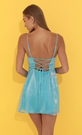 Picture thumb Lana Shiny Crinkle A-line Dress in Teal. Source: https://media.lucyinthesky.com/data/Jun22_2/170xAUTO/1V9A3774.JPG