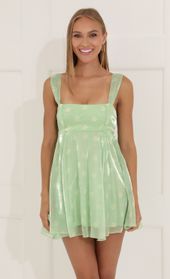 Picture thumb Jennifer Floral Organza Baby Doll Dress in Green. Source: https://media.lucyinthesky.com/data/Jun22_2/170xAUTO/1V9A4766.JPG