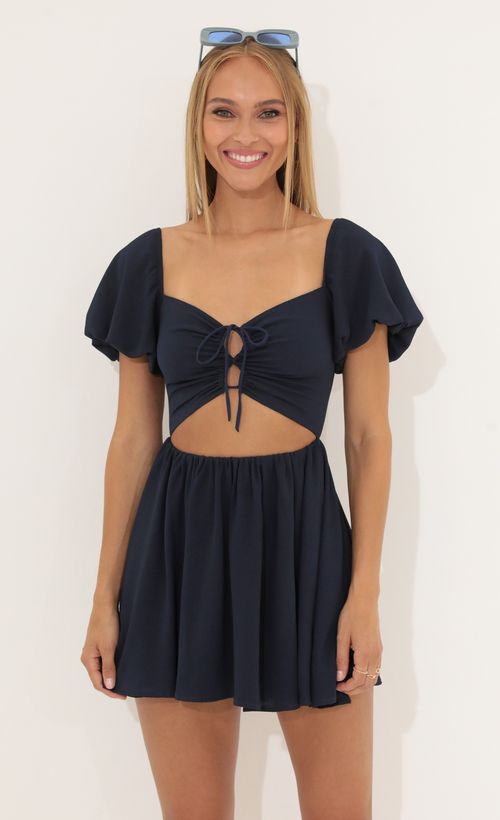 Picture Jess Crepe Tummy Cutout Dress in Navy. Source: https://media.lucyinthesky.com/data/Jun22_2/500xAUTO/1V9A8685.JPG