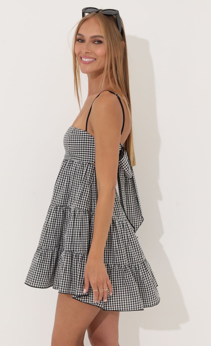 Picture Cindy Cotton Checkered Dress in Black. Source: https://media.lucyinthesky.com/data/Jun22_2/800xAUTO/1V9A5489.JPG