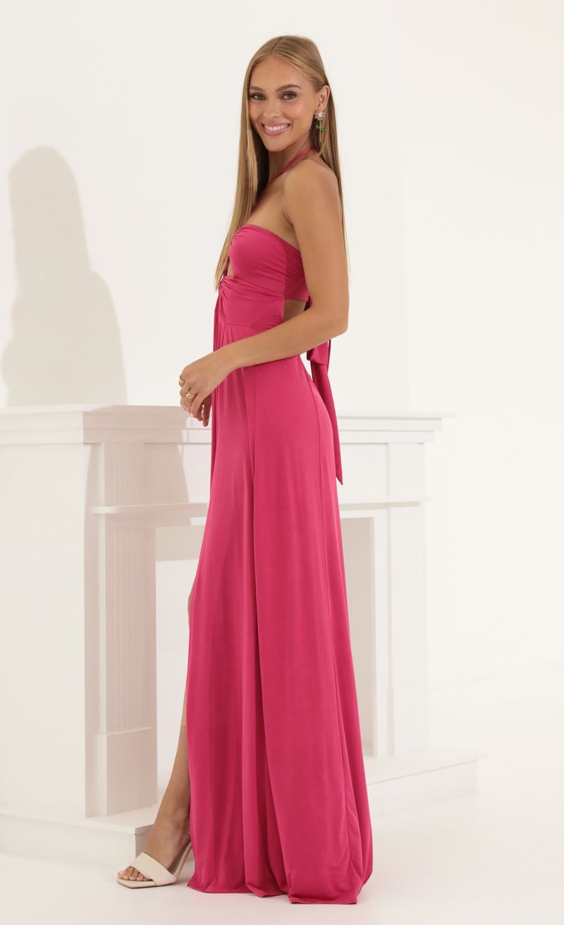 Picture Sandra Cutout Maxi Dress in Hot Pink. Source: https://media.lucyinthesky.com/data/Jun22_2/800xAUTO/1V9A7706.JPG