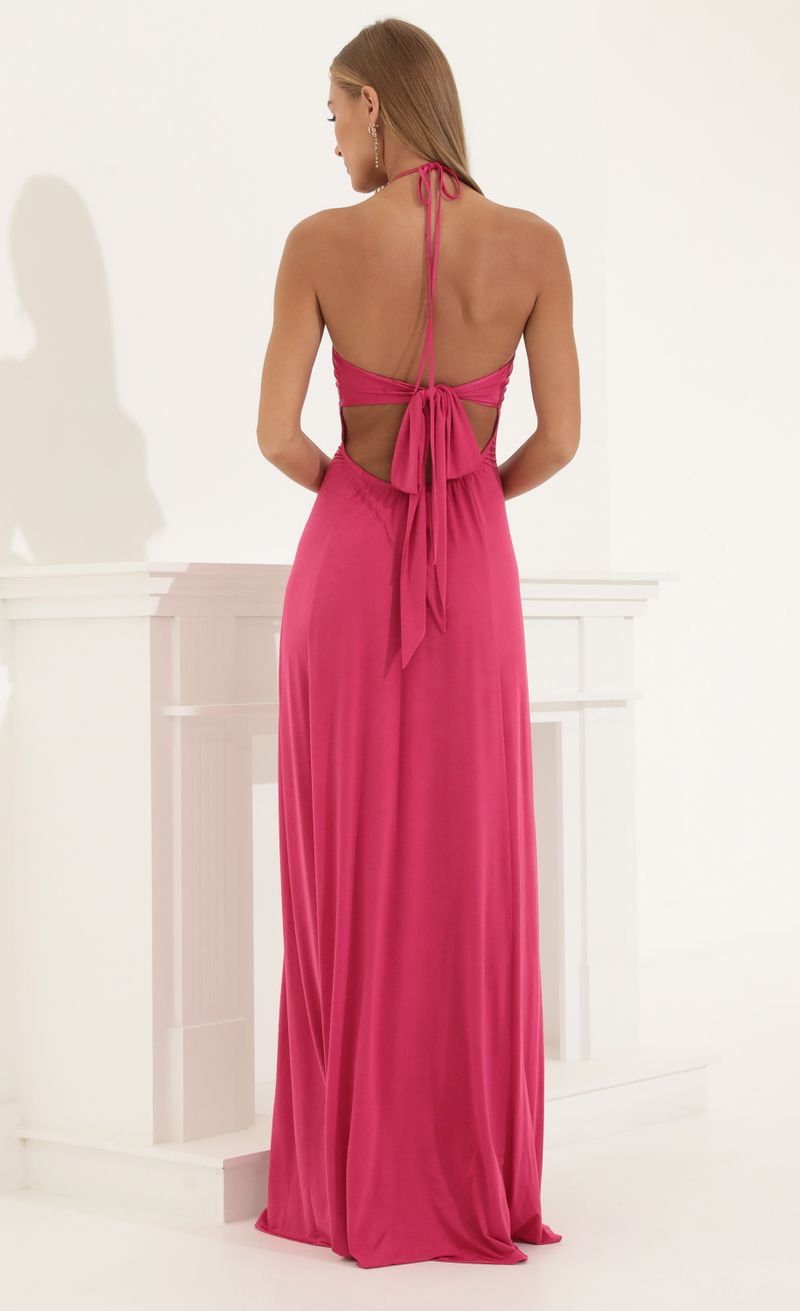 Picture Sandra Cutout Maxi Dress in Hot Pink. Source: https://media.lucyinthesky.com/data/Jun22_2/800xAUTO/1V9A7758.JPG