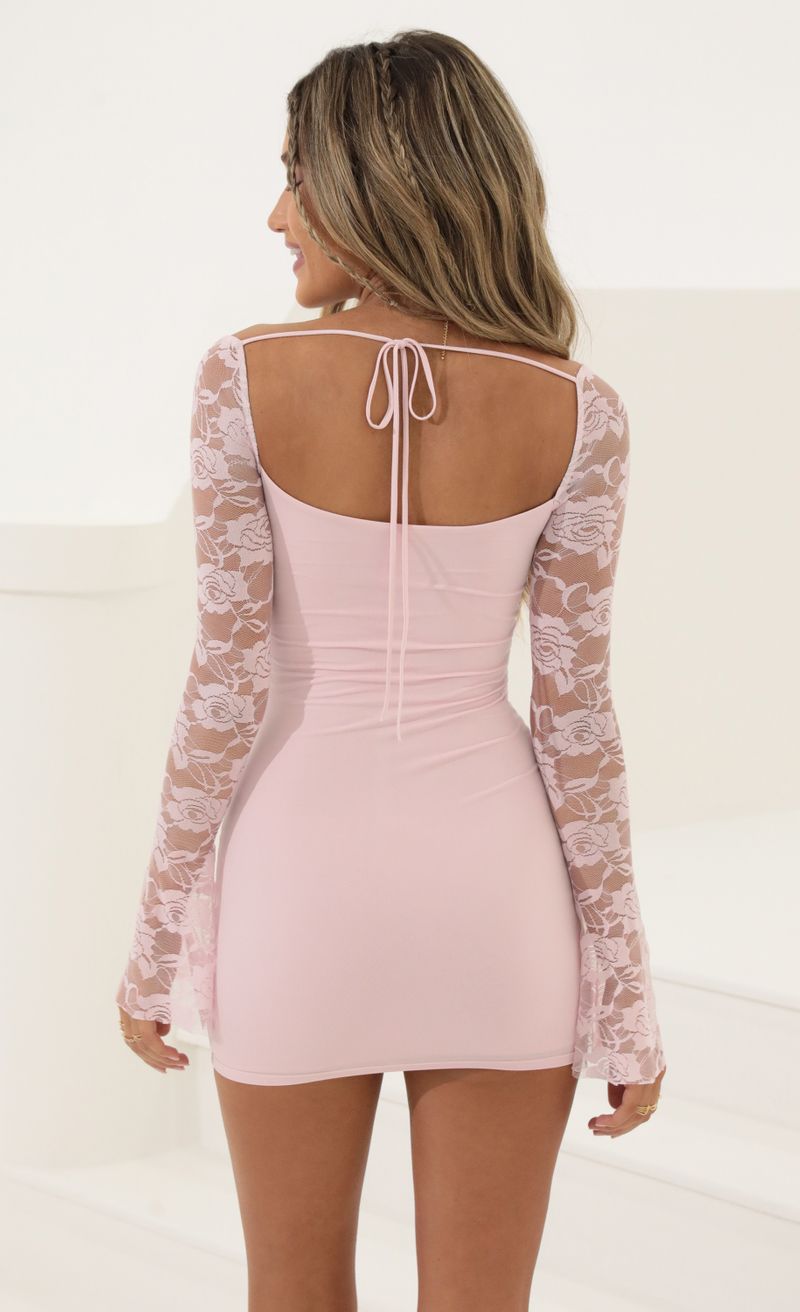 Picture Paola Floral Long Sleeve Dress in Pink. Source: https://media.lucyinthesky.com/data/Jun22_2/800xAUTO/1V9A8070.JPG