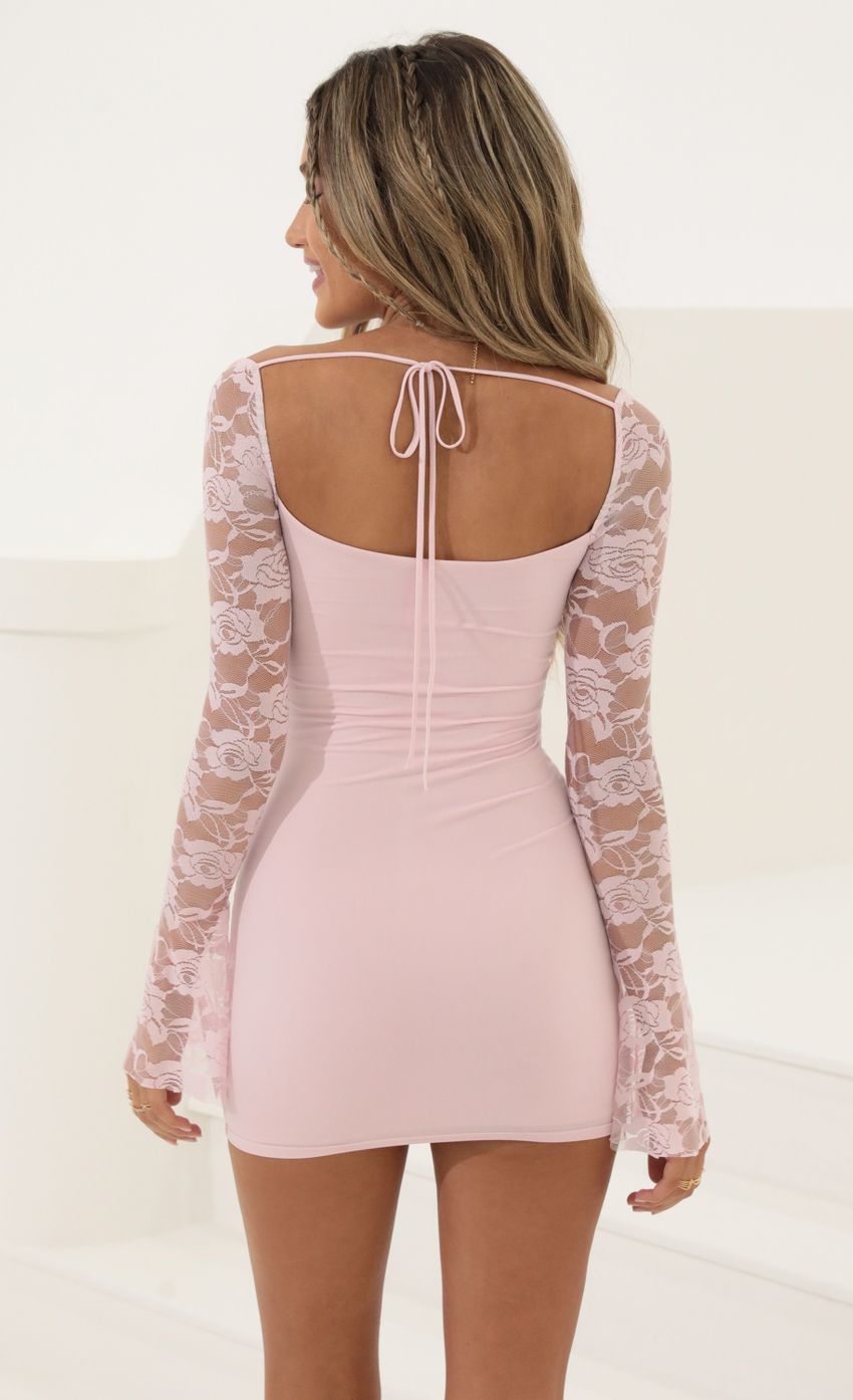 Picture Paola Floral Long Sleeve Dress in Pink. Source: https://media.lucyinthesky.com/data/Jun22_2/850xAUTO/1V9A8070.JPG