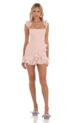 Picture Alpenrose Ruffle Dress in Pink. Source: https://media.lucyinthesky.com/data/Jun23/150xAUTO/3b72b8ed-716f-4b1e-b95b-56aee76bd040.jpg