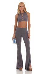 Picture Jeanette Cutout Two Piece Pant Set in Purple. Source: https://media.lucyinthesky.com/data/Jun23/150xAUTO/f3849840-82f9-4998-959e-17192a5c03ba.jpg