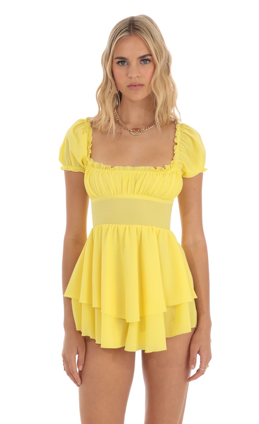 Picture Chantal Crepe Romper in Yellow. Source: https://media.lucyinthesky.com/data/Jun23/850xAUTO/25c1287a-c654-4dd4-9420-3af562b7946c.jpg