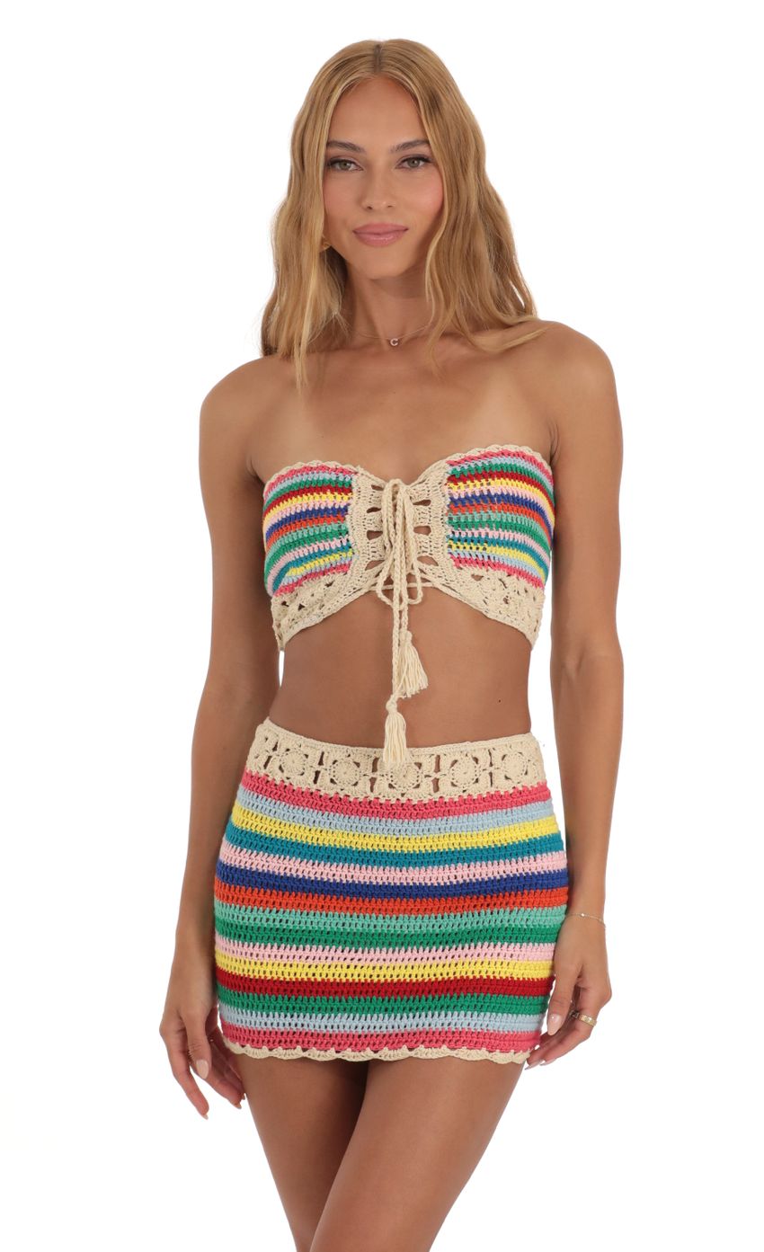 Picture Valinda Rainbow Crochet Two Piece Set in Beige. Source: https://media.lucyinthesky.com/data/Jun23/850xAUTO/329aeeaa-6331-496d-b9aa-274d1b7f981b.jpg