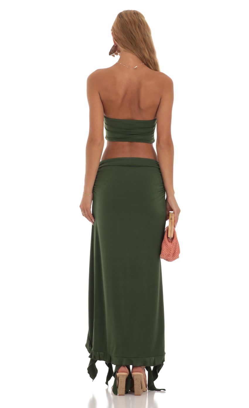 Picture Zola Ruffle Slit Two Piece Set in Green. Source: https://media.lucyinthesky.com/data/Jun23/850xAUTO/61d261b5-733f-442b-ae8a-072611c71135.jpg