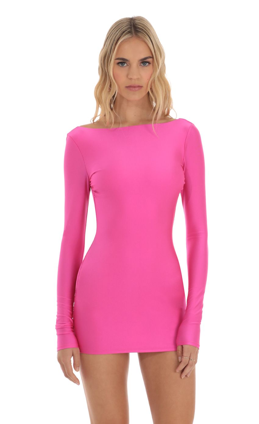 Jamesia Open Back Bodycon Dress in Hot Pink | LUCY IN THE SKY