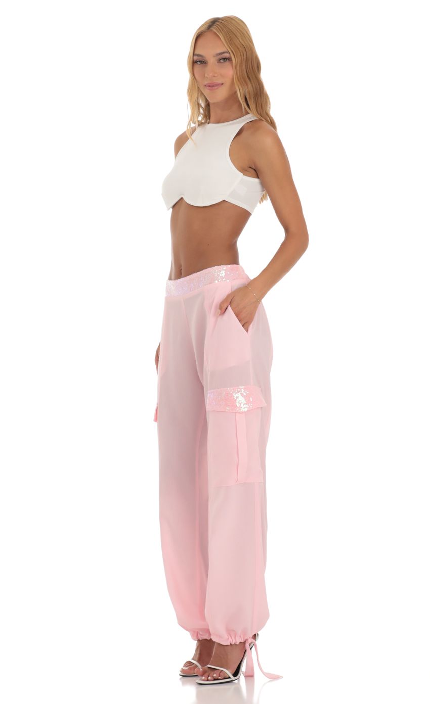 Picture Nerine Sequin Pants in Pink. Source: https://media.lucyinthesky.com/data/Jun23/850xAUTO/d027f7af-0329-47c1-befe-e82cc3a60401.jpg
