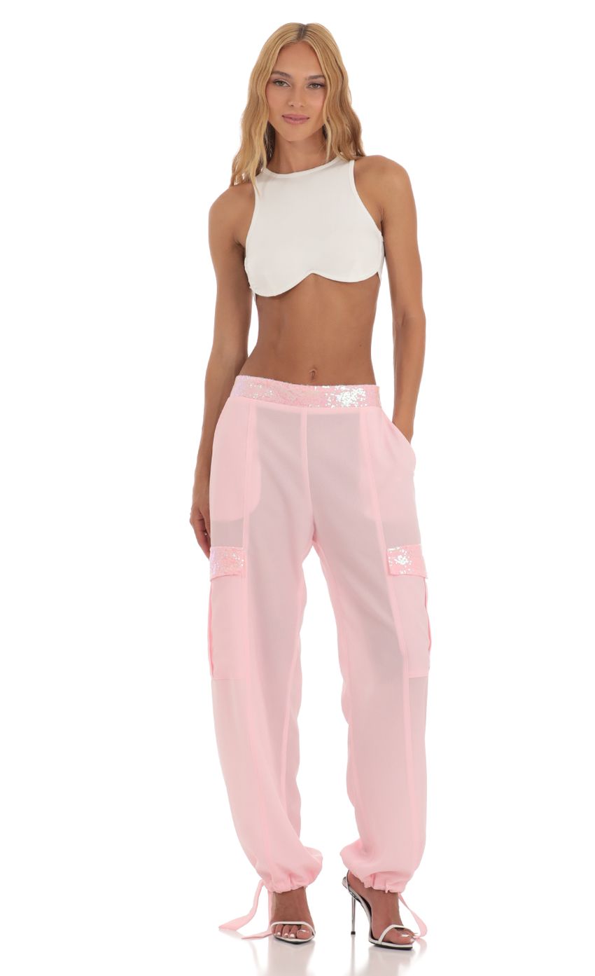 Picture Nerine Sequin Pants in Pink. Source: https://media.lucyinthesky.com/data/Jun23/850xAUTO/e810f53f-acd7-4311-bac6-1a4c19092b43.jpg