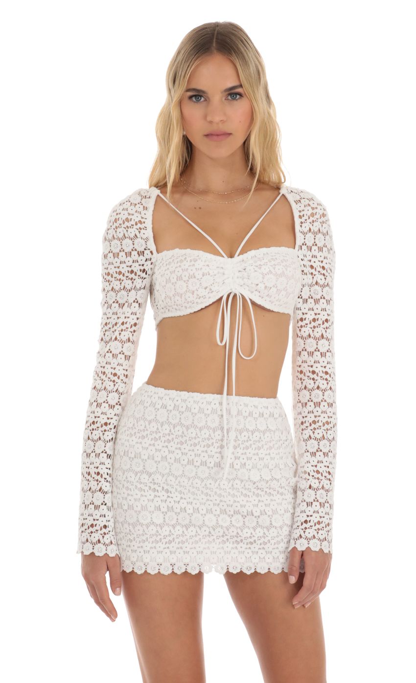 Picture Aubretia Embroidered Two Piece Skirt Set in White. Source: https://media.lucyinthesky.com/data/Jun23/850xAUTO/fb1fecd7-c799-4749-bb55-63f45ce9c52a.jpg