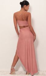 Picture Sicily Maxi Set in Hot Pink Suede. Source: https://media.lucyinthesky.com/data/Mar19_1/150xAUTO/781A4035.JPG