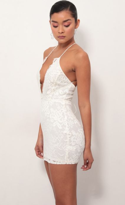 daniela silver lace plunge maxi in grey