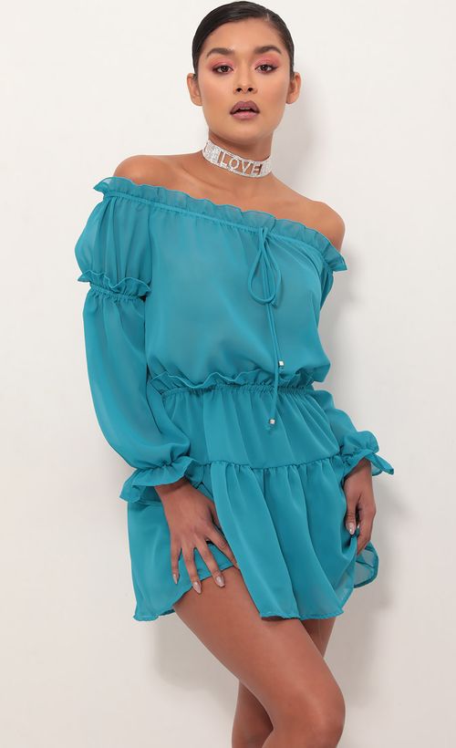 Picture Wild Thoughts Off The Shoulder Dress. Source: https://media.lucyinthesky.com/data/Mar19_1/500xAUTO/781A2086S.JPG