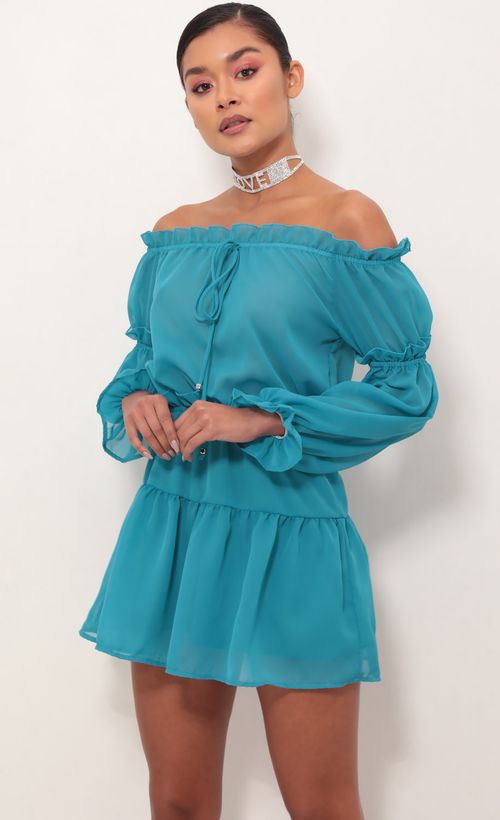 Picture Wild Thoughts Off The Shoulder Dress. Source: https://media.lucyinthesky.com/data/Mar19_1/500xAUTO/781A2090.JPG