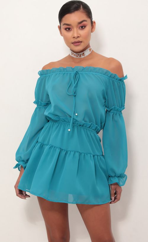 Picture Wild Thoughts Off The Shoulder Dress. Source: https://media.lucyinthesky.com/data/Mar19_1/500xAUTO/781A2093S.JPG