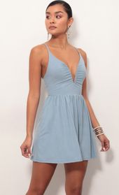Picture thumb Low V Suede Plunge Dress In Blue. Source: https://media.lucyinthesky.com/data/Mar19_2/170xAUTO/781A7537S.JPG