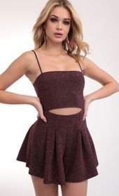 Picture thumb Juliana Cutout Romper in Mauve Shimmer. Source: https://media.lucyinthesky.com/data/Mar20_1/170xAUTO/781A9245.JPG