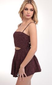 Picture thumb Juliana Cutout Romper in Mauve Shimmer. Source: https://media.lucyinthesky.com/data/Mar20_1/170xAUTO/781A9271.JPG