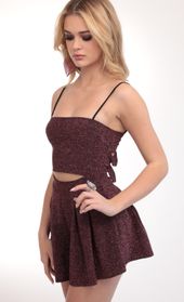 Picture thumb Juliana Cutout Romper in Mauve Shimmer. Source: https://media.lucyinthesky.com/data/Mar20_1/170xAUTO/781A9287.JPG