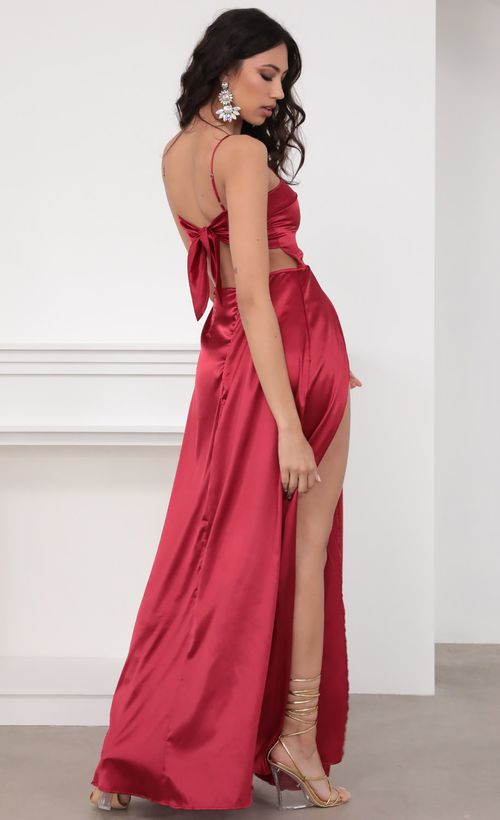 Picture Gala Satin Maxi Dress in Red. Source: https://media.lucyinthesky.com/data/Mar20_2/500xAUTO/781A5076.JPG